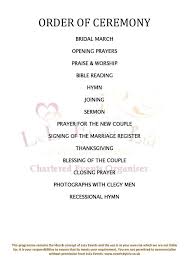 christian wedding ceremony order of events