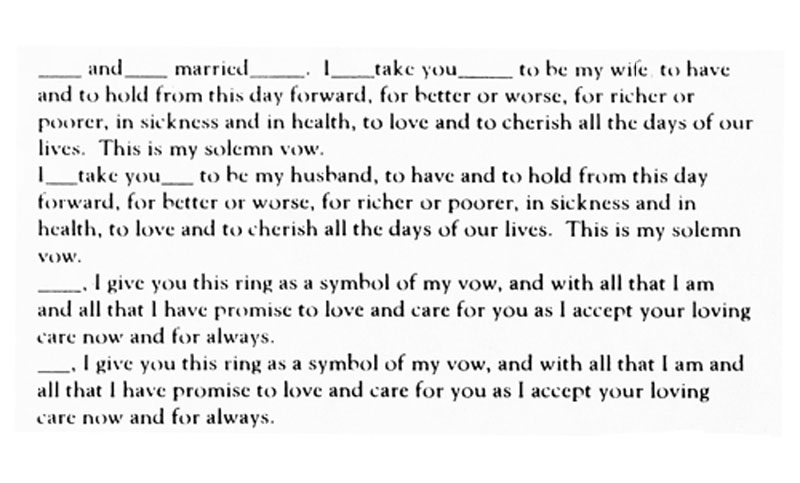 traditional christian wedding vow